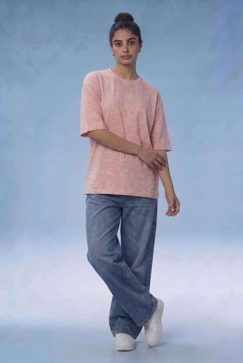 Dusty Pink Washed Oversized T-Shirt