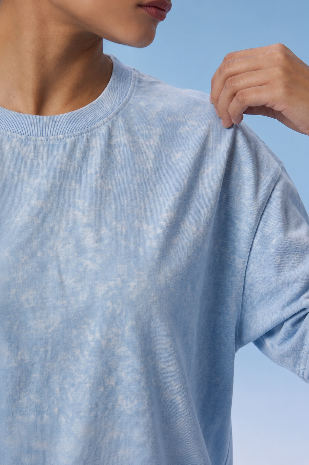 Ice Blue Washed Oversized T-Shirt