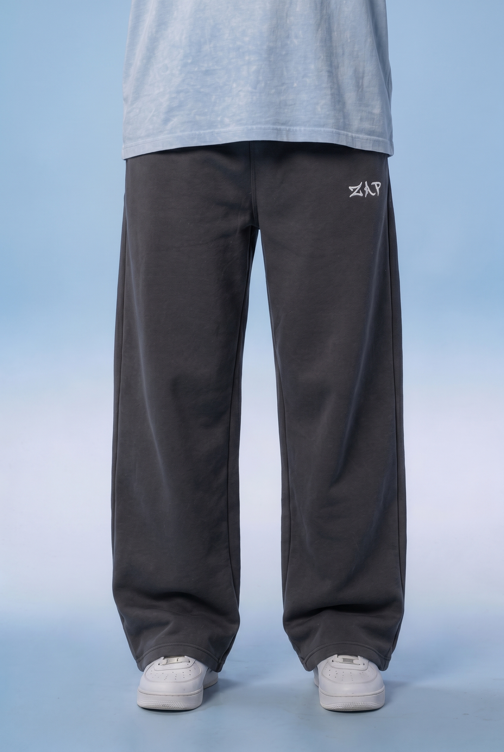 charcoal-grey sweatpants