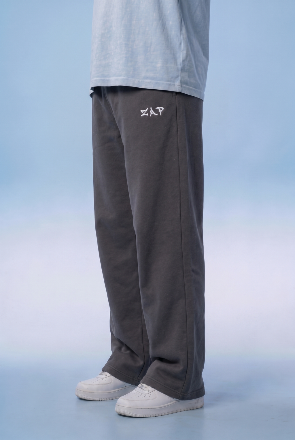 charcoal-grey sweatpants