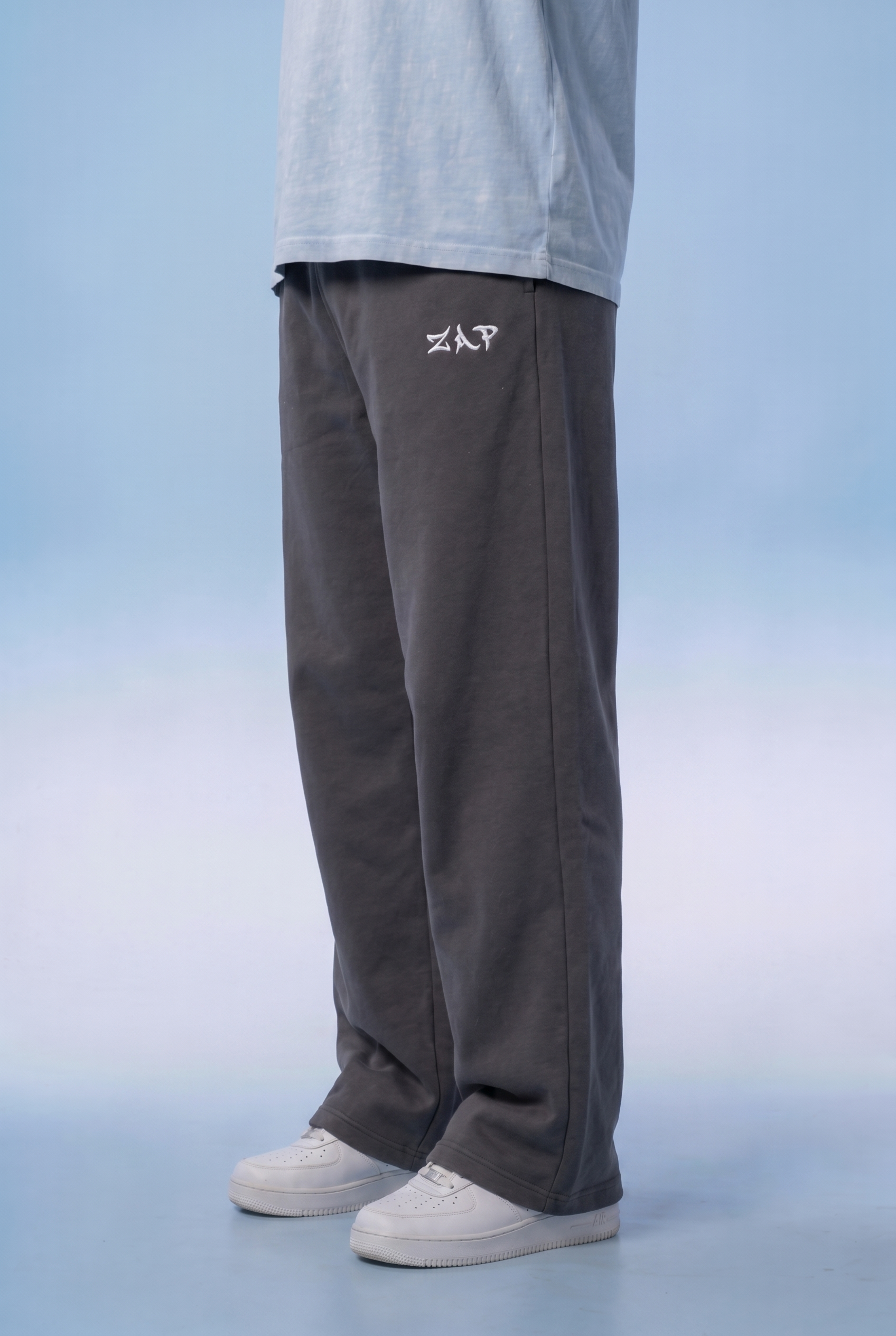 charcoal-grey sweatpants