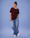 Burgundy Ringer over size